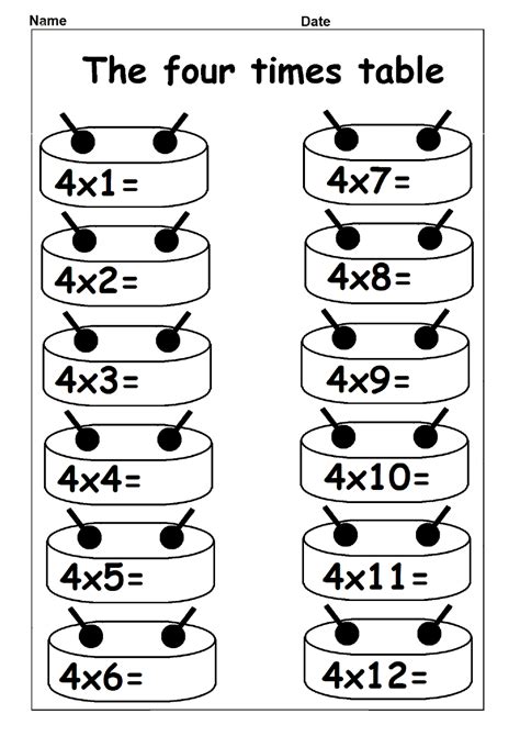 6 Free 4 Times Table Worksheets Fun Activities Times 4 Worksheet - Times 4 Worksheet