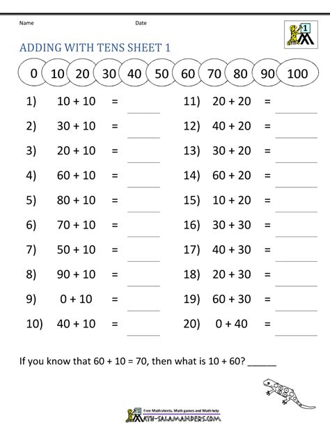 6 Free Adding 10 To A 2 Digit 2nd Grade Number Add Worksheet - 2nd Grade Number Add Worksheet