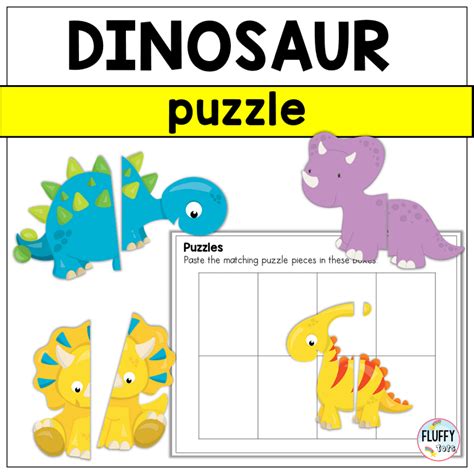 6 Free Dinosaur Puzzle Printable That Will Excite Dinosaur Cut And Paste Activity - Dinosaur Cut And Paste Activity