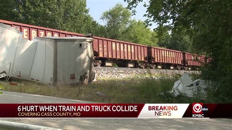 6 injured after train strikes semi in Cass County