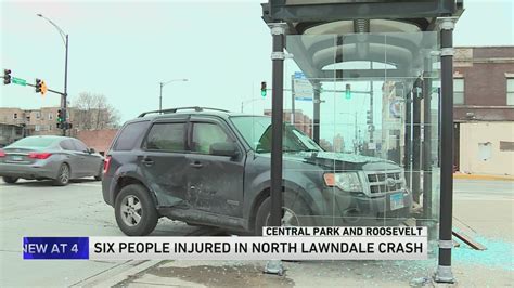 6 injured in North Lawndale crash