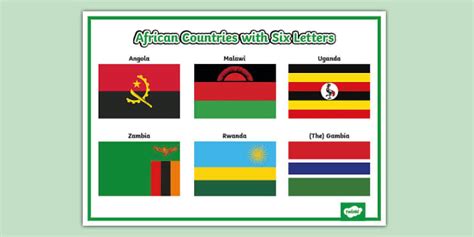 6 Letter Countries