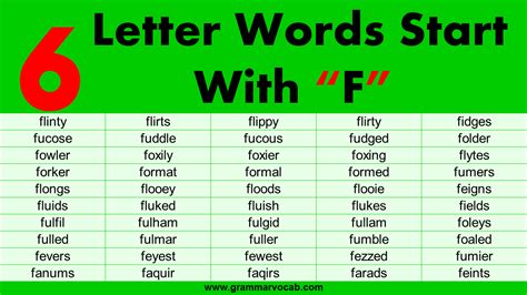 6 Letter Words Starting With F 6 Letter Words Starting With F - 6 Letter Words Starting With F