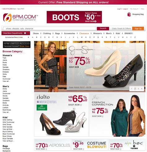 6 pm com. Discounted shoes, clothing, accessories and more at 6pm.com! Score on the Style, Score on the Price. Skip to main content. $100+ receives free shipping . See Details. 1-888-676-2660. M-F, 6AM-6PM PST. Live Chat. My Account. Log In or Register; My Account; Customer service. Favorites. Bag empty. Open Nav Menu. Close. Call customer service. … 