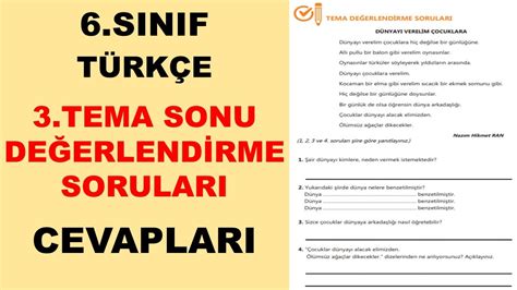 6 sınıf türkçe 3 tema