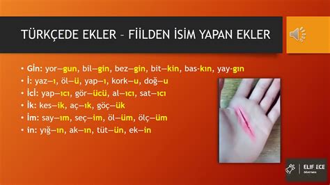 6 sınıf türkçe fiilden isim yapan ekler örnekler