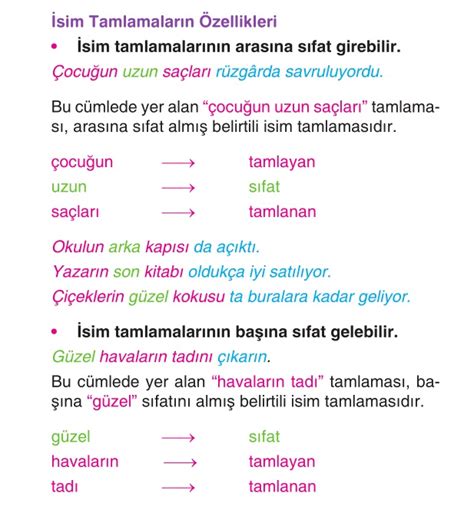 6 sınıf türkçe isim tamlamaları test çöz