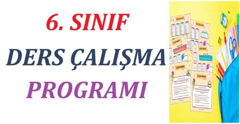 6 Sınıf Ders çalışma Programı