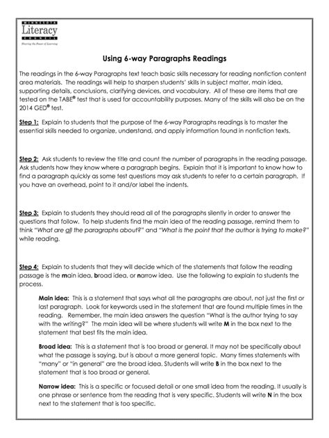 6 Way Paragraphs