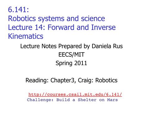 Full Download 6 141 Robotics Systems And Science Lecture 8 Motion 