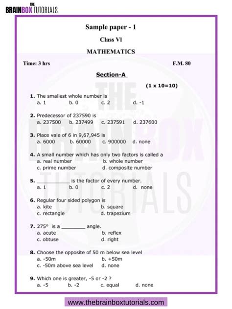 Full Download 6 Class Papers Of Maths For Dps 