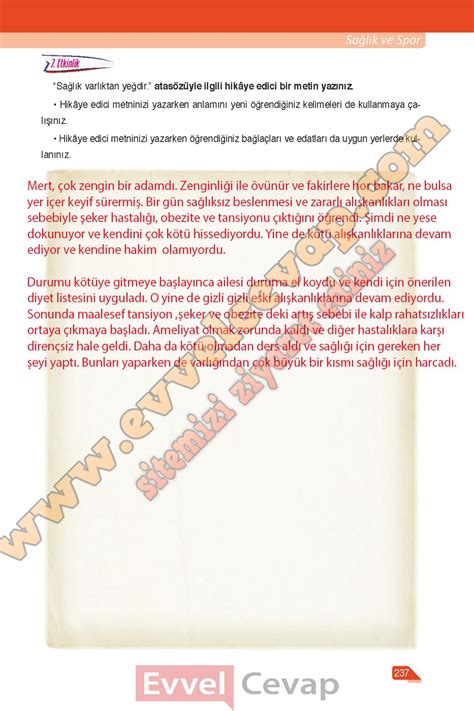 6. Sınıf Türkçe Ders Kitabı Sayfa 235-236-237 Cevapları Ata. 