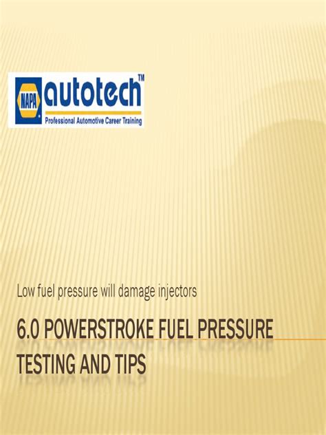 6.0 Powerstroke Fuel Pressure Testing and Tips 1web PDF Fuel
