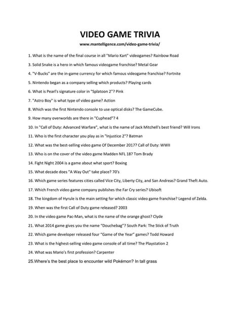 60+ video game trivia questions and answers