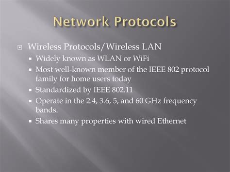60 GHz Wireless Network Protocols