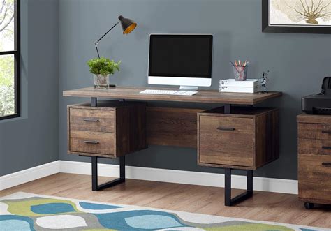 60 Inch Computer Desk In Brown Reclaimed Wood - AccuWeather