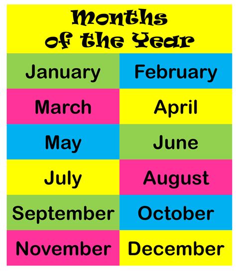60 Free Months Of The Year Printables For Months Of The Year Poem Printable - Months Of The Year Poem Printable