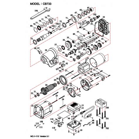 6078414 Carbon Brush 7 x 17 x 19 for CB733 and CB744 Drill by …