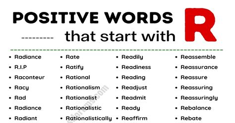 608 "Refresh" Positive Words that Start with R ESL Forums