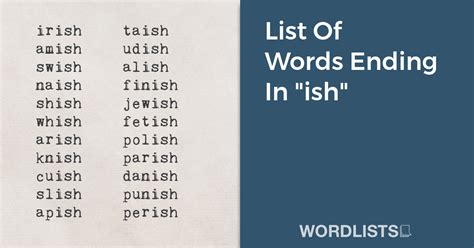 608 Words Ending In ish - Unscramblerer.com