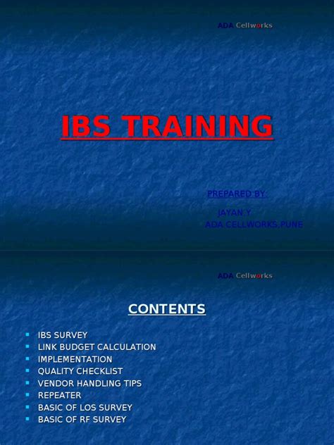 60930775 IBS Training Module
