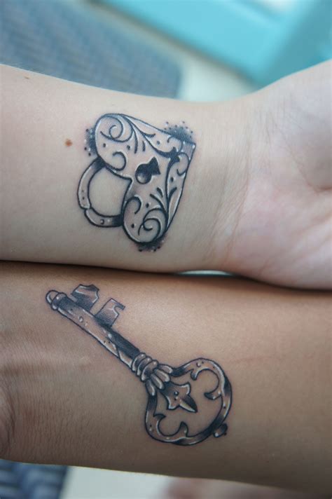 61 Impressive Lock and Key Tattoos Matching couple …