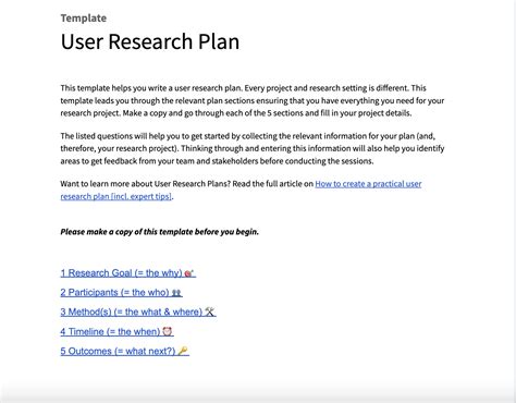61 UX RESEARCH DOCUMENT TEMPLATE ResearchDocuments