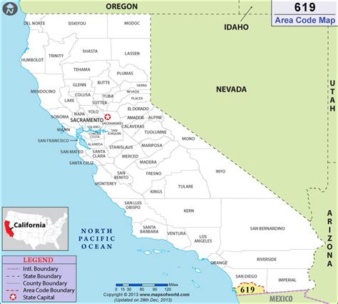 619 area code california