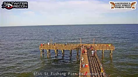 61st pier cam. Specialties: 24 hour family friendly fishing pier right on the seawall. We rent fishing poles, sell bait, sodas, sno cones, beer, wine, margaritas, snacks, hot dogs, ice cream, etc. We have a viewing deck for those who dont want to fish. Sit up above the water and enjoy a cool drink and a cool breeze Established in 2010. The pier had been in Galveston since the mid sixties, but when Hurricane ... 