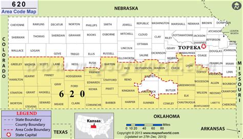 620 area code kansas