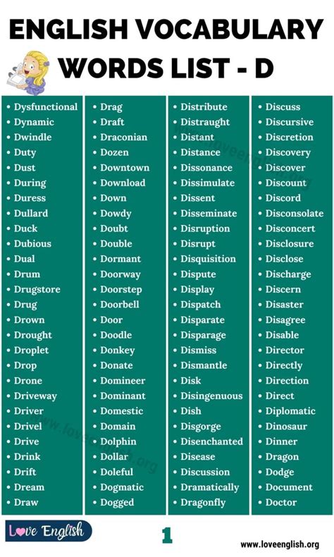 620 Words That Start With D In English Easy Words That Start With D - Easy Words That Start With D