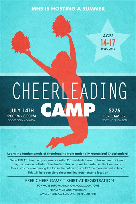 63 Customize Our Free Cheer Camp Flyer Template PSD File with Cheer