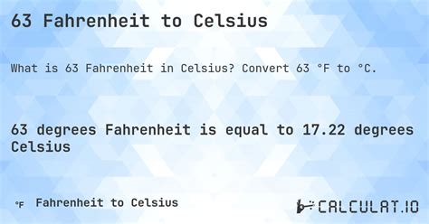 63 Fahrenheit Celsius