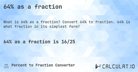 64 As A Fraction