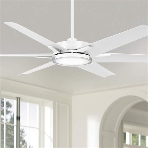 65" Minka Aire Deco Flat White Outdoor CCT LED Ceiling Fan …