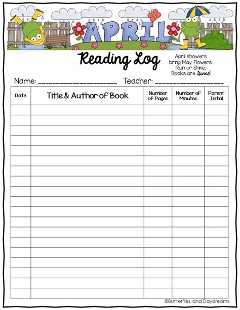 65 Printable Reading Log 1st Grade 2nd Grade Second Grade Reading Log - Second Grade Reading Log