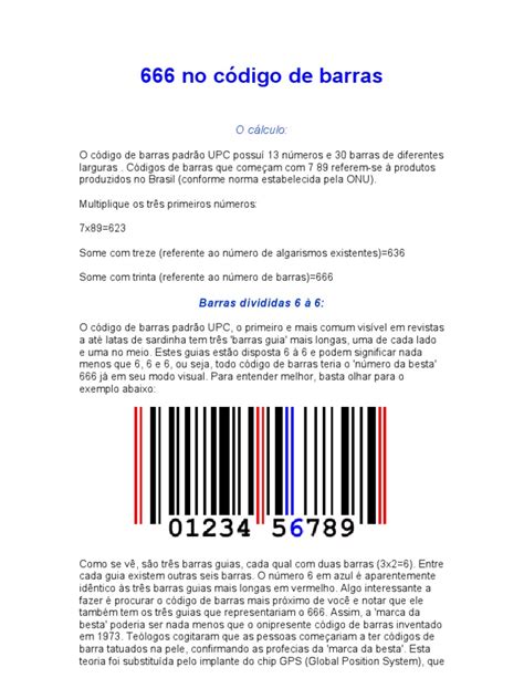 666 No Codigo De Barras