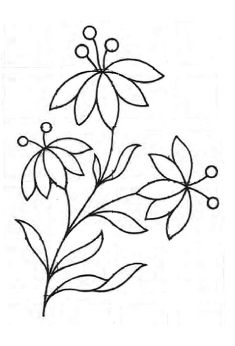 668x986 Simple Flower Patterns To Trace Hand embroidery pattern