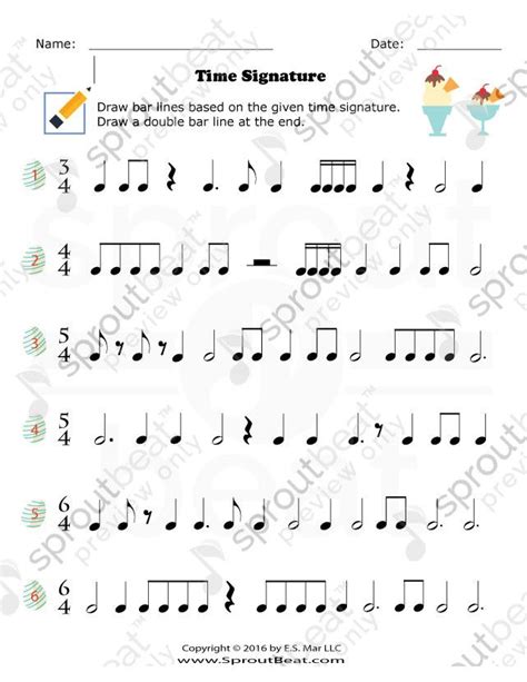 68 Time Signature Worksheet