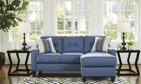 6870368 Ashley Furniture Queen Sofa Chaise Sleepe - Bluer