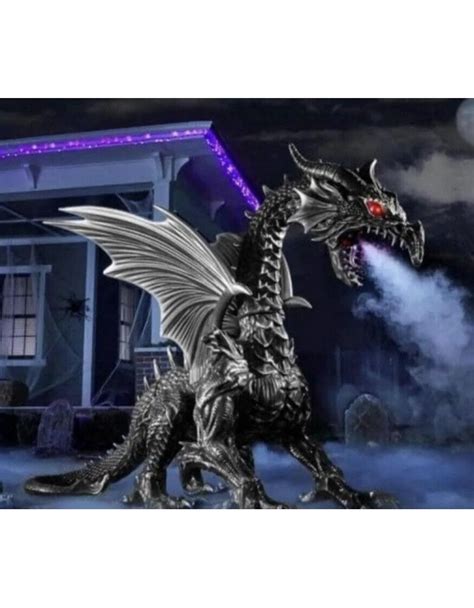 7' Animated Winter Dragon Halloween Decoration