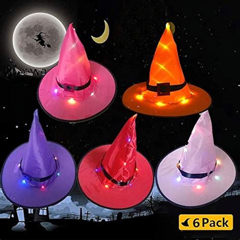 6Pcs Halloween Witch Hats Lights, Halloween Decorations Lighted ... - eBay