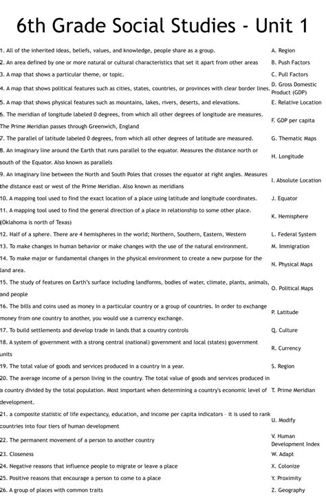 6ht grade social studies. .  ...