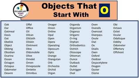 6oo Objects That Start With O For Kids Objects That Start With O - Objects That Start With O
