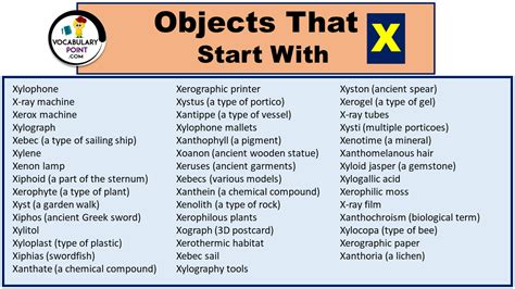 6oo Objects That Start With X For Kids Objects That Begin With X - Objects That Begin With X