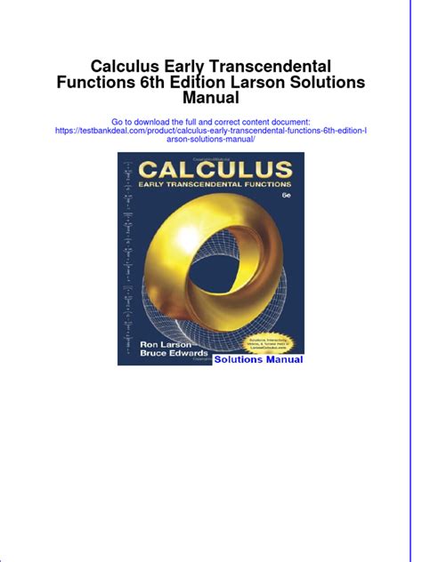 6th Solutions Edition Larson Calculus Manual Solution