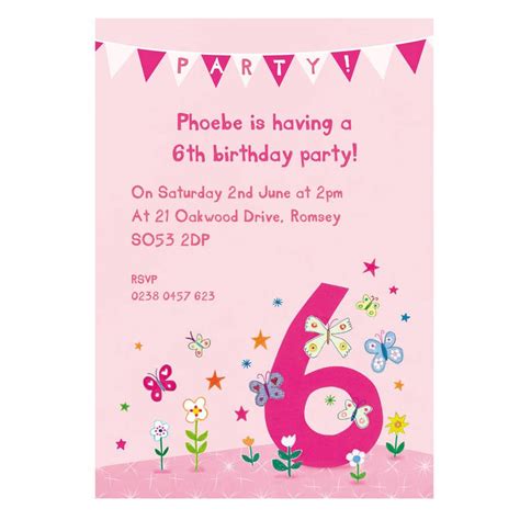 6th Birthday Party Invitations