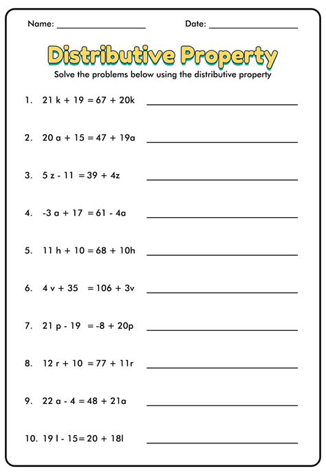 6th Grade Distributive Property Worksheets Math Salamanders Simple Algebra 6th Grade Worksheet - Simple Algebra 6th Grade Worksheet