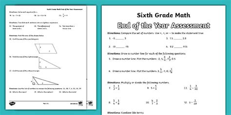 6th grade end of year math assessment common core.  Intervention Central provides...