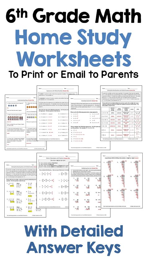 6th Grade Homework Packet   6th Grade Math Worksheets - 6th Grade Homework Packet